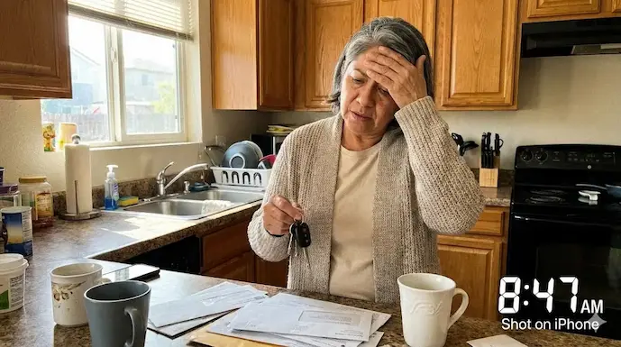 La abuela, pensativa